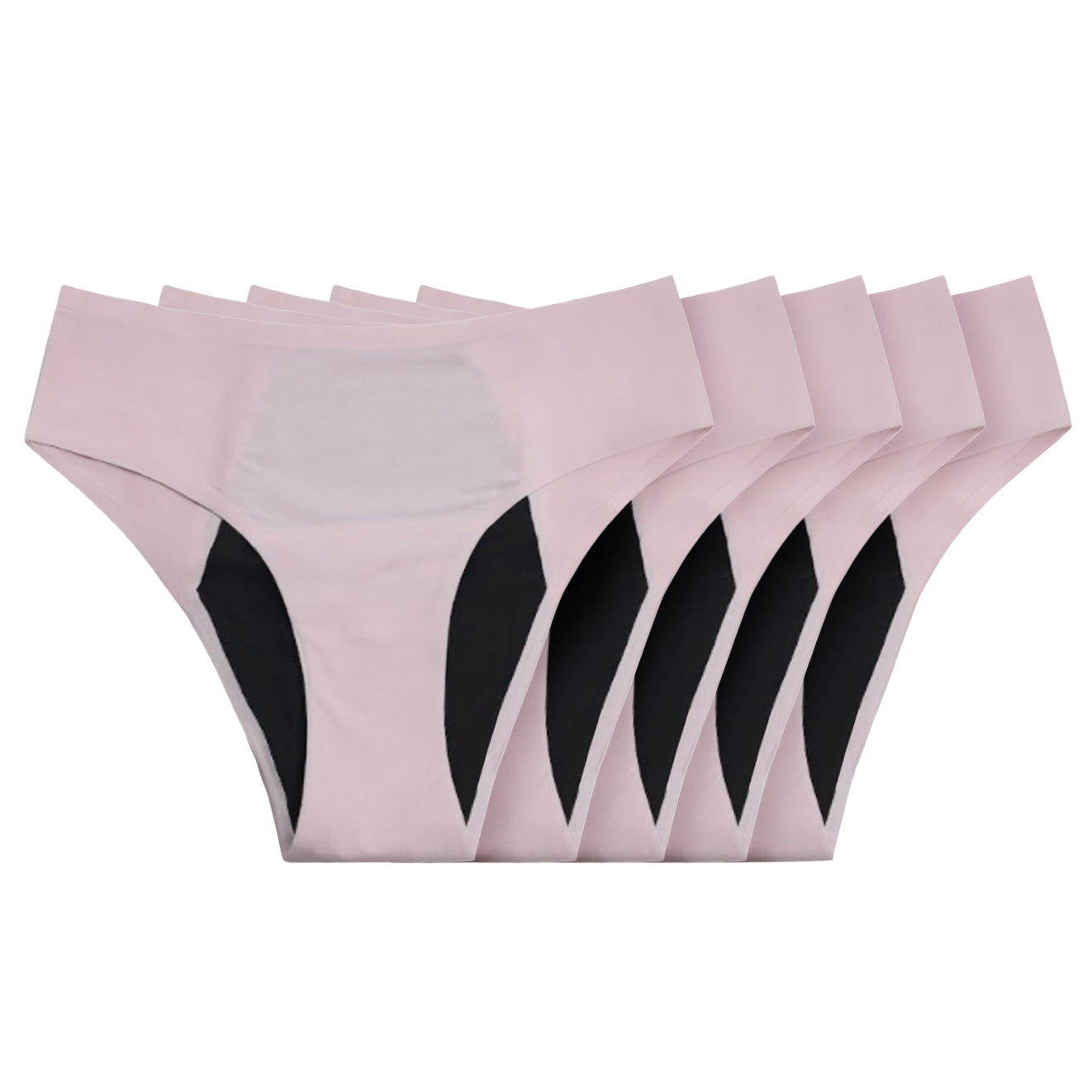 NEW: Seamless Leakproof High Waisted Beige 5-Pack (Heavy Absorbency Version)